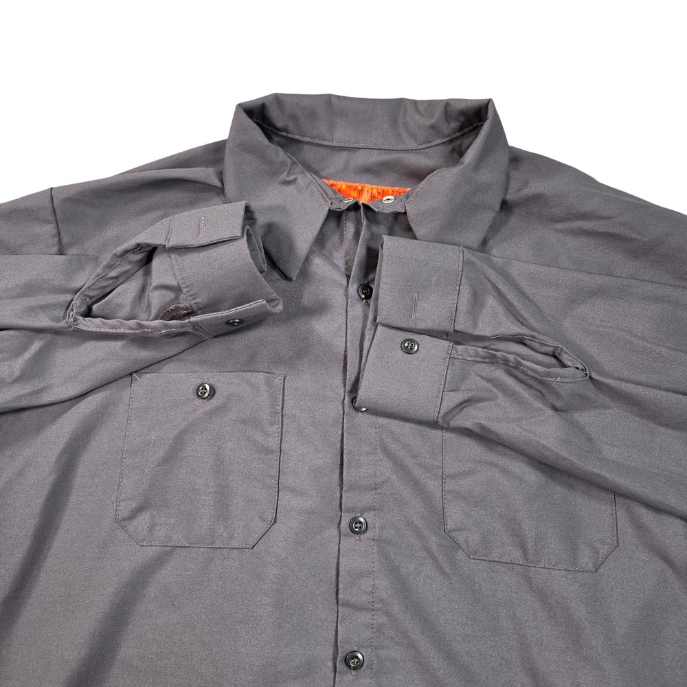 Red Kap Work Shirt Mens XXL Gray Long Sleeve Button Down SP10CH